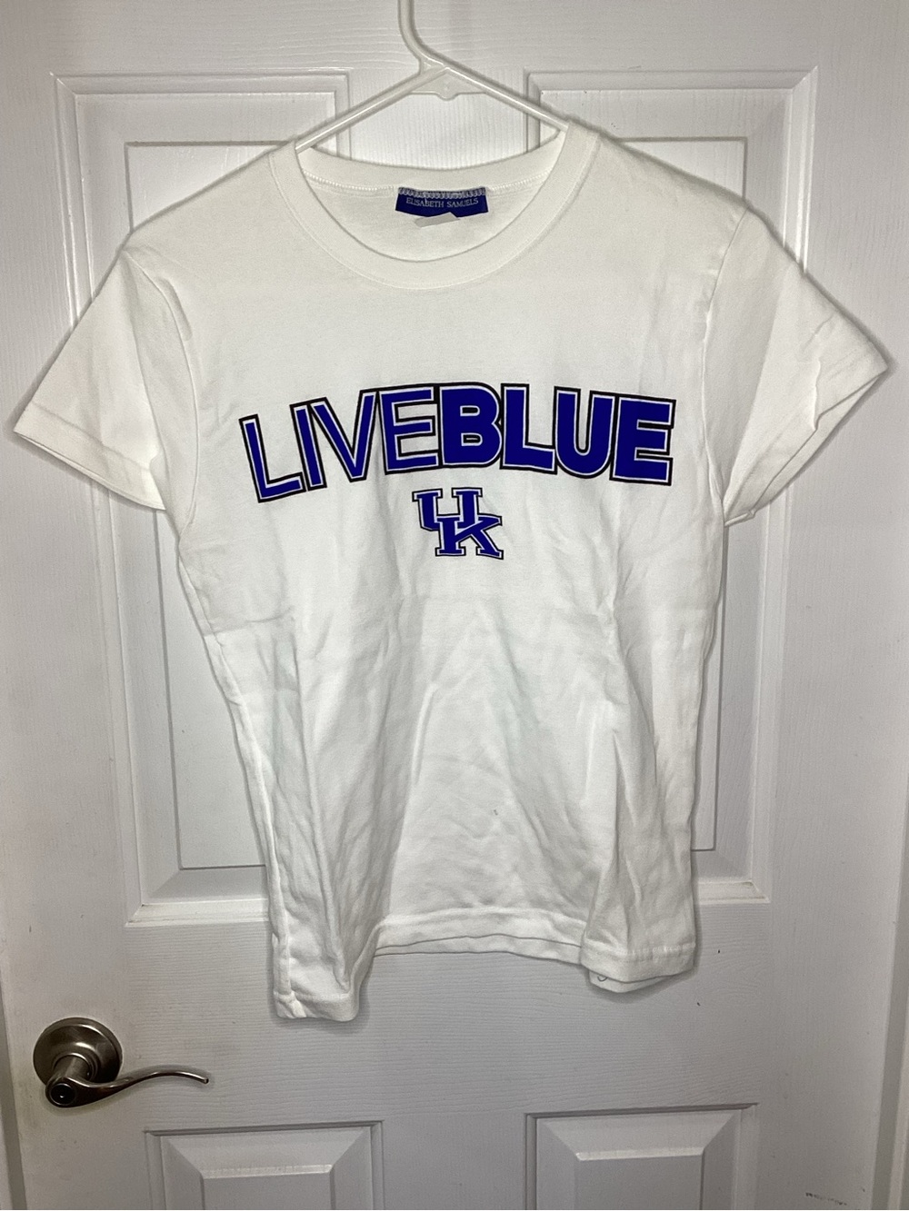 UK Kentucky Wildcats “LIVEBLUE” White Graphic Tee Women’s XL College NCAA